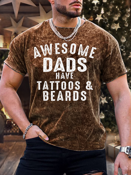 Men's Awesome Dads Have Tattoos And Beards Text Letters Casual T-Shirt, Brown, T-shirts
Men's Awesome Dads Have Tattoos And Beards Text Letters Casual T-Shirt, Brown, T-shirts