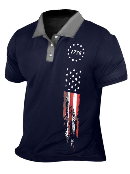 Men's 1776 Funny America Flag Graphic Print Regular Fit Urban Polo Collar Polo Shirt, Dark blue, T-shirts
Men's 1776 Funny America Flag Graphic Print Regular Fit Urban Polo Collar Polo Shirt, Dark blue, T-shirts