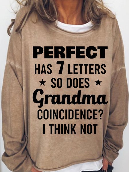 Women's Perfect Has 7 Letter Funny Cute Qoute Print Casual Crew Neck Sweatshirt, Light brown, Hoodies&Sweatshirts
Women's Perfect Has 7 Letter Funny Cute Qoute Print Casual Crew Neck Sweatshirt, Light brown, Hoodies&Sweatshirts
