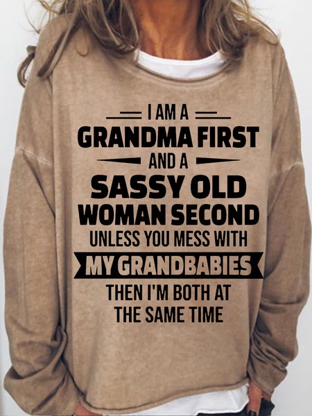 Women's Funny Grandma Letters Casual Crew Neck Sweatshirt, Light brown, Hoodies&Sweatshirts
Women's Funny Grandma Letters Casual Crew Neck Sweatshirt, Light brown, Hoodies&Sweatshirts