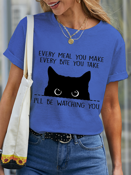 Women’s Black Cat Every Meal You Make Every Bite You Take I'll Be Watching You Cotton Casual T-Shirt, Blue, T-shirts
Women’s Black Cat Every Meal You Make Every Bite You Take I'll Be Watching You Cotton Casual T-Shirt, Blue, T-shirts