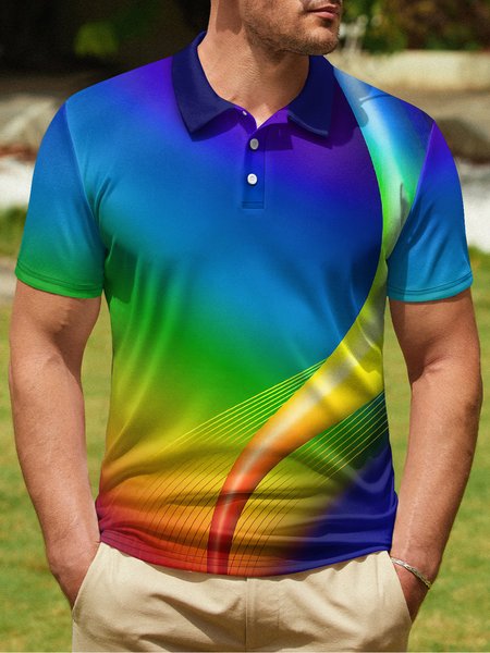 3D Gradient Abstract Geometric Button Short Sleeve Golf Polo Shirt, Sky blue, Polo Shirts
3D Gradient Abstract Geometric Button Short Sleeve Golf Polo Shirt, Sky blue, Polo Shirts
