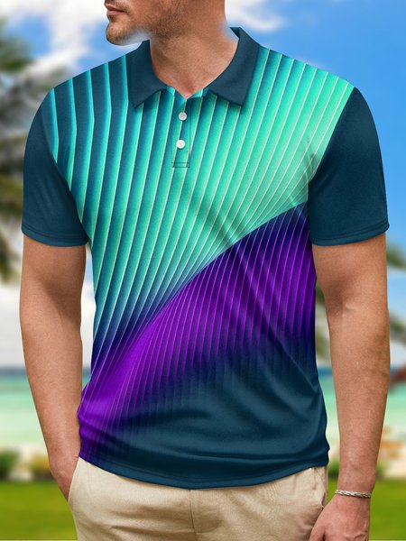 3D Gradient Abstract Geometric Button Short Sleeve Polo Shirt, Dark blue, Polo Shirts
3D Gradient Abstract Geometric Button Short Sleeve Polo Shirt, Dark blue, Polo Shirts