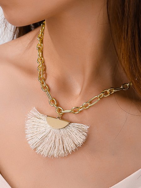 Boho Chain Tassel Pendant Necklace Beach Vacation Ethnic Jewelry, Golden, Necklaces
Boho Chain Tassel Pendant Necklace Beach Vacation Ethnic Jewelry, Golden, Necklaces