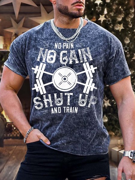 Men’s No Pain No Gain Shut Up And Train Casual Crew Neck Text Letters Regular Fit T-Shirt, Deep blue, T-shirts
Men’s No Pain No Gain Shut Up And Train Casual Crew Neck Text Letters Regular Fit T-Shirt, Deep blue, T-shirts