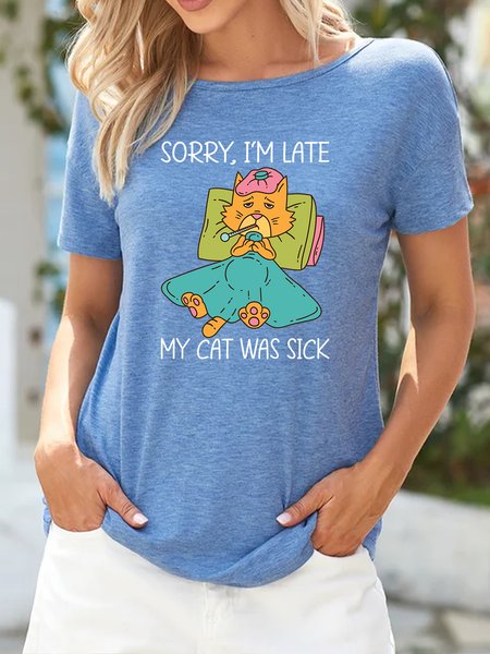 Lilicloth X Manikvskhan Sorry I’m Late My Cat Was Sick Women's T-Shirt, Blue, T-shirts
Lilicloth X Manikvskhan Sorry I’m Late My Cat Was Sick Women's T-Shirt, Blue, T-shirts