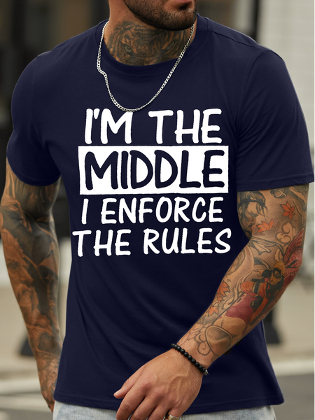 Men's I Am The Middle I Enforce The Rules Funny Graphic Print Casual Cotton Loose Text Letters T-Shirt, Purplish blue, T-shirts
Men's I Am The Middle I Enforce The Rules Funny Graphic Print Casual Cotton Loose Text Letters T-Shirt, Purplish blue, T-shirts