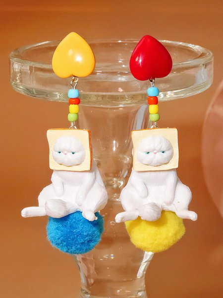 Casual Fun Cat Plush Earrings Daily Party Festival Matching Jewelry, Multicolor, Earrings
Casual Fun Cat Plush Earrings Daily Party Festival Matching Jewelry, Multicolor, Earrings