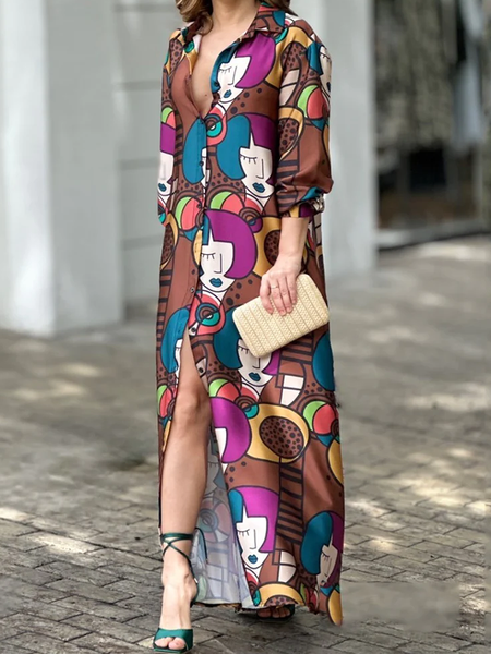 Loose Abstract Shirt Collar Long sleeve Urban Long Dress, Multicolor, Maxi Dresses
Loose Abstract Shirt Collar Long sleeve Urban Long Dress, Multicolor, Maxi Dresses