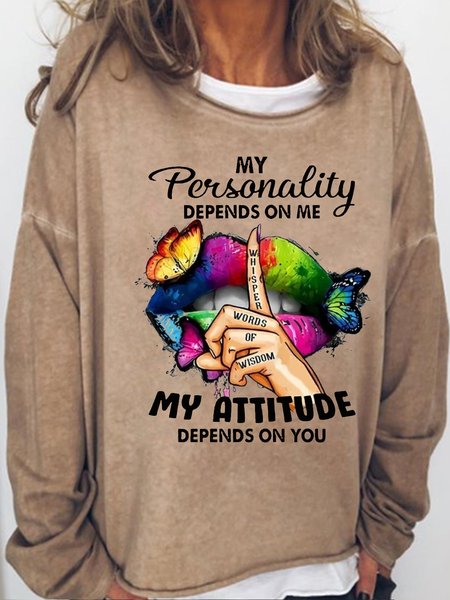 Women's Funny Letter My Personality Depends On Me Casual Sweatshirt, Light brown, Hoodies&Sweatshirts
Women's Funny Letter My Personality Depends On Me Casual Sweatshirt, Light brown, Hoodies&Sweatshirts