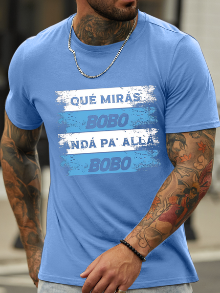 Men’s Funny Saying Qué Mirás Bobo Andá Pa' Allá Crew Neck Casual Cotton Text Letters T-Shirt, Light blue, T-shirts
Men’s Funny Saying Qué Mirás Bobo Andá Pa' Allá Crew Neck Casual Cotton Text Letters T-Shirt, Light blue, T-shirts