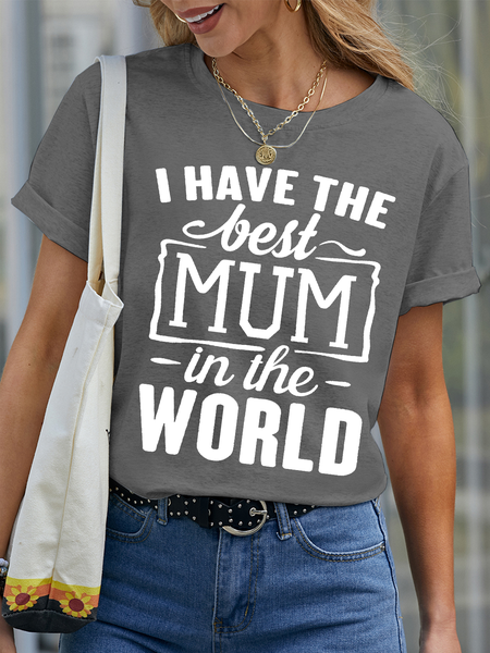 Women's I Have The Best Mum In The World Couple Casual Text Letters Loose T-Shirt, Gray, T-Shirts
Women's I Have The Best Mum In The World Couple Casual Text Letters Loose T-Shirt, Gray, T-Shirts