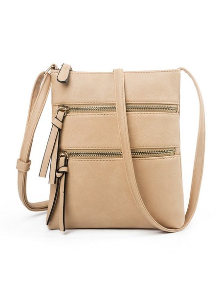 Multi-function Pocket Double Zip Shoulder Messenger Bag, Light khaki, Women's Bags
Multi-function Pocket Double Zip Shoulder Messenger Bag, Light khaki, Women's Bags