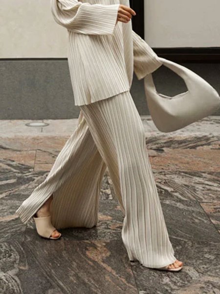 Daily Elegant Regular Fit Plain Fashion Pants, Apricot, Pants
