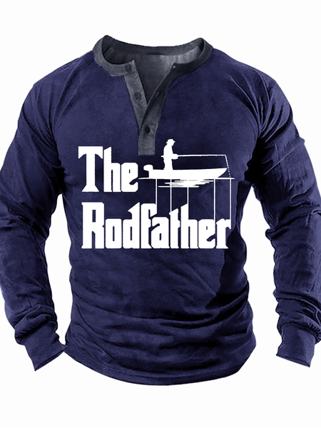 Men's The Rodfather Casual Regular Fit Text Letters Half Open Collar Top, Deep blue, Long Sleeves
Men's The Rodfather Casual Regular Fit Text Letters Half Open Collar Top, Deep blue, Long Sleeves