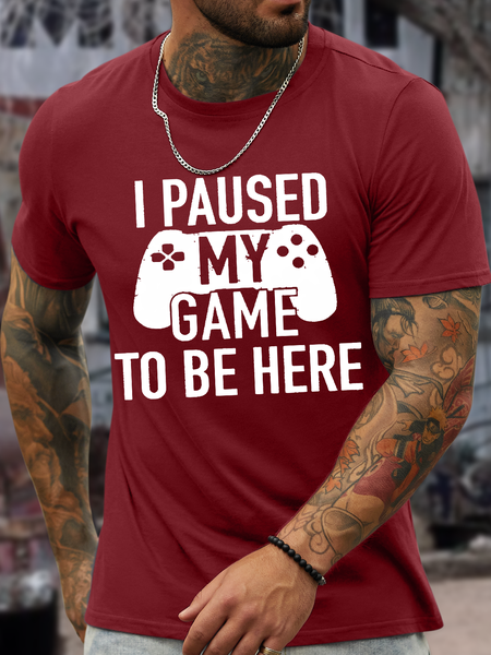 Men's I Paused My Game To Be Here Casual Text Letters Crew Neck Cotton T-Shirt, Red, T-shirts
Men's I Paused My Game To Be Here Casual Text Letters Crew Neck Cotton T-Shirt, Red, T-shirts