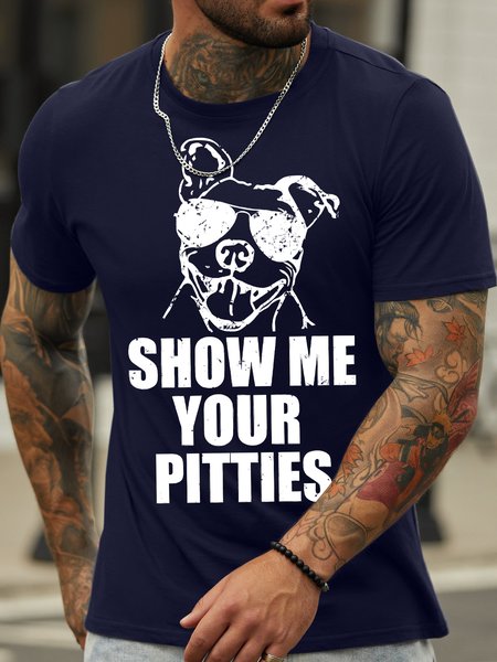 Men's Show Me Your Pitties Funny Dog Graphic Print Casual Loose Text Letters Cotton T-Shirt, Purplish blue, T-shirts
Men's Show Me Your Pitties Funny Dog Graphic Print Casual Loose Text Letters Cotton T-Shirt, Purplish blue, T-shirts