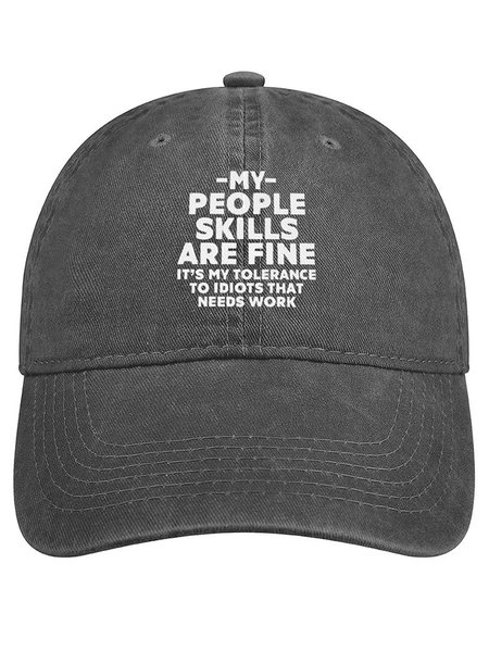 My People Skills Are Fine It's My Tolerance To Idiots That Needs Work Regular Fit Adjustable Denim Hat, Deep gray, Men's Hats
My People Skills Are Fine It's My Tolerance To Idiots That Needs Work Regular Fit Adjustable Denim Hat, Deep gray, Men's Hats