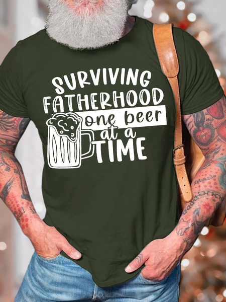 Men's Surviving Fatherhood One Beer At A Time Casual Text Letters T-Shirt, Army green, T-shirts
Men's Surviving Fatherhood One Beer At A Time Casual Text Letters T-Shirt, Army green, T-shirts