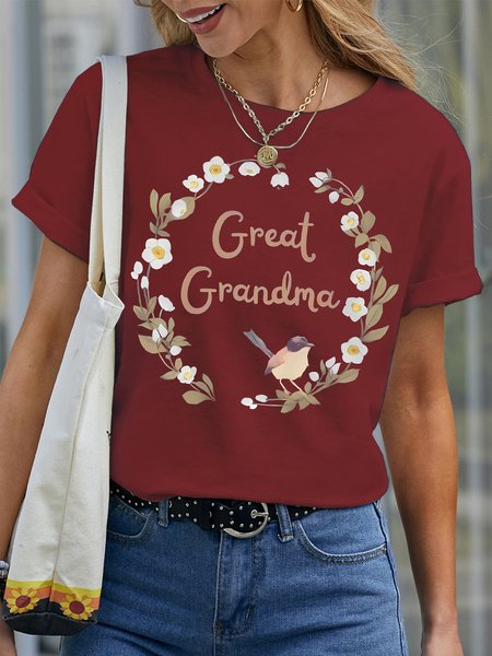 Women's Great Grandma Funny Graphic Print Casual Text Letters Cotton T-Shirt, Red, T-shirts
Women's Great Grandma Funny Graphic Print Casual Text Letters Cotton T-Shirt, Red, T-shirts