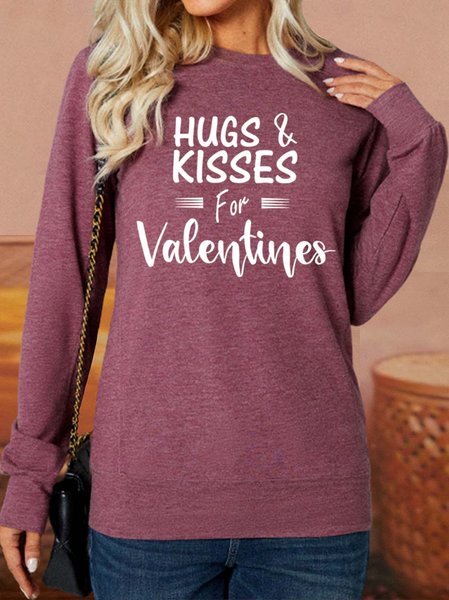 Lilicloth X Y Hugs And Kisses For Valentines Women's Sweatshirt, Red, Hoodies&Sweatshirts