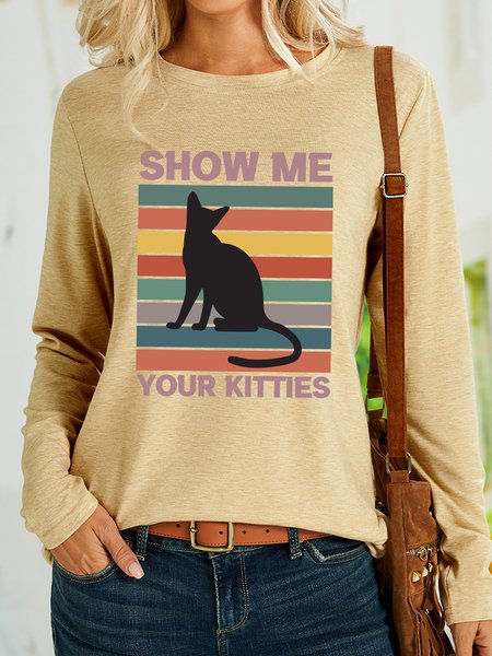 Lilicloth X Rajib Sheikh Show Me Your Kitties Women's Long Sleeve T-Shirt, Khaki, Long sleeves
Lilicloth X Rajib Sheikh Show Me Your Kitties Women's Long Sleeve T-Shirt, Khaki, Long sleeves