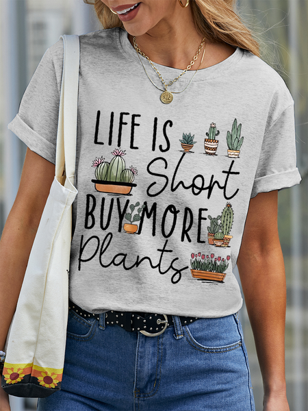 Women’s Plant Lover Life Is Short Buy More Plants Cotton Plants Casual Loose T-Shirt, Gray, T-shirts
Women’s Plant Lover Life Is Short Buy More Plants Cotton Plants Casual Loose T-Shirt, Gray, T-shirts