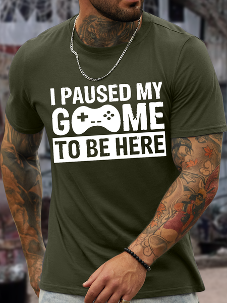 Men's I Paused My Game To Be Here Text Letters Casual Crew Neck T-Shirt, Army green, T-shirts
Men's I Paused My Game To Be Here Text Letters Casual Crew Neck T-Shirt, Army green, T-shirts