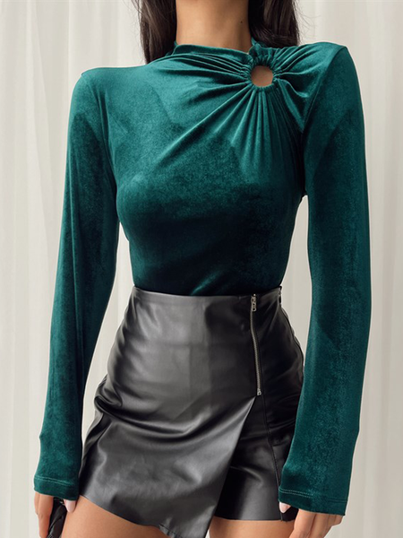 High Elasticity Urban Stand Collar Long sleeve Plain Tight T-Shirt, Green, Tees
High Elasticity Urban Stand Collar Long sleeve Plain Tight T-Shirt, Green, Tees