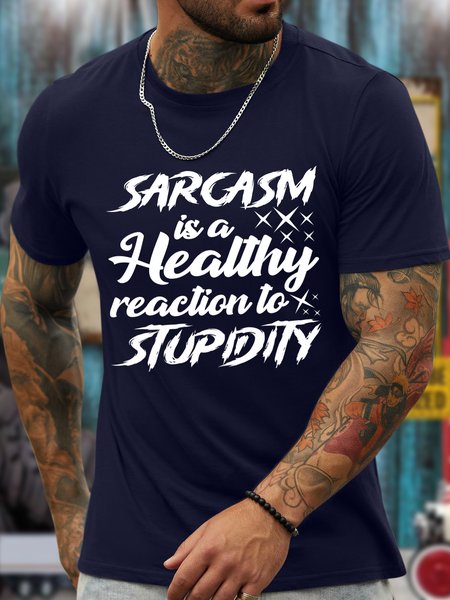 Lilicloth X Manikvskhan Sarcasm Is A Healthy Reaction To Stupidity Men's T-Shirt, Purplish blue, T-shirts
Lilicloth X Manikvskhan Sarcasm Is A Healthy Reaction To Stupidity Men's T-Shirt, Purplish blue, T-shirts