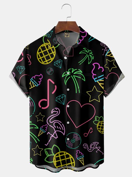 Neon Lighting Flamingo Chest Pocket Short Sleeve Hawaiian Shirt, Black, Men Shirts
Neon Lighting Flamingo Chest Pocket Short Sleeve Hawaiian Shirt, Black, Men Shirts
