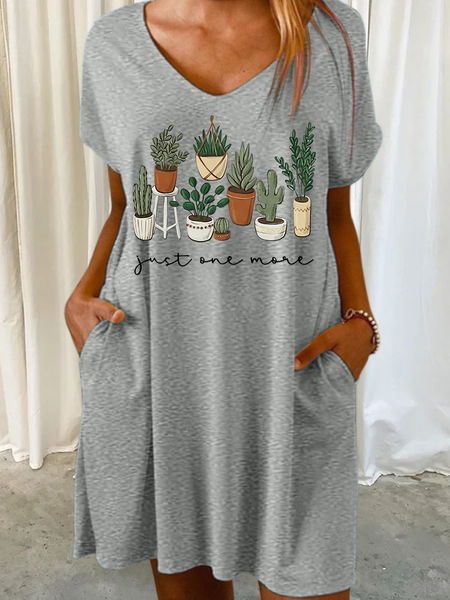 Women's Plant Lover Just One More Plant Casual Loose V Neck Dress, Gray, Dresses
Women's Plant Lover Just One More Plant Casual Loose V Neck Dress, Gray, Dresses