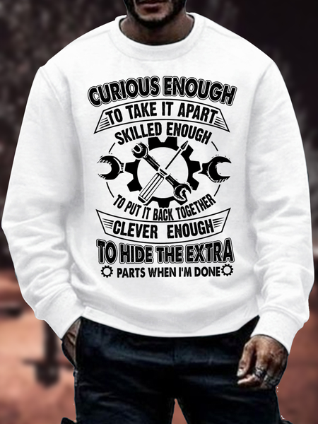 Men's Curious Enough To Take It Apart Funny Graphic Print Casual Text Letters Loose Cotton-Blend Sweatshirt, White, Hoodies&Sweatshirts
Men's Curious Enough To Take It Apart Funny Graphic Print Casual Text Letters Loose Cotton-Blend Sweatshirt, White, Hoodies&Sweatshirts