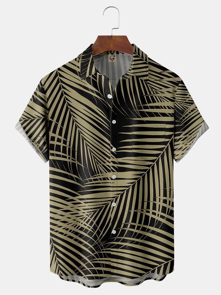 Palm Leaf Chest Pocket Short Sleeve Hawaiian Shirt, Light brown, Men Shirts
Palm Leaf Chest Pocket Short Sleeve Hawaiian Shirt, Light brown, Men Shirts