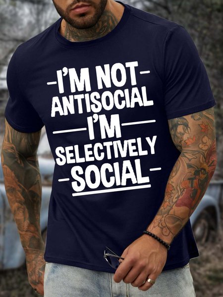 Men’s I’m Not Antisocial I’m Selectively Social Crew Neck Text Letters Casual T-Shirt, Deep blue, T-shirts
Men’s I’m Not Antisocial I’m Selectively Social Crew Neck Text Letters Casual T-Shirt, Deep blue, T-shirts