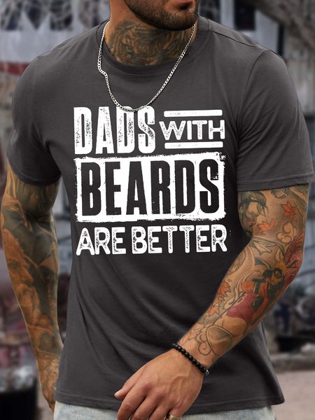 Men’s Dads With Beards Are Better Cotton Crew Neck Casual T-Shirt, Deep gray, T-shirts
Men’s Dads With Beards Are Better Cotton Crew Neck Casual T-Shirt, Deep gray, T-shirts