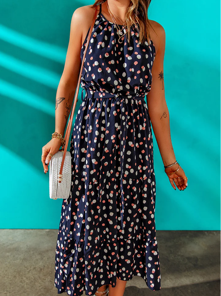 Polka Dots Casual Loose Dress, Multicolor, Dresses