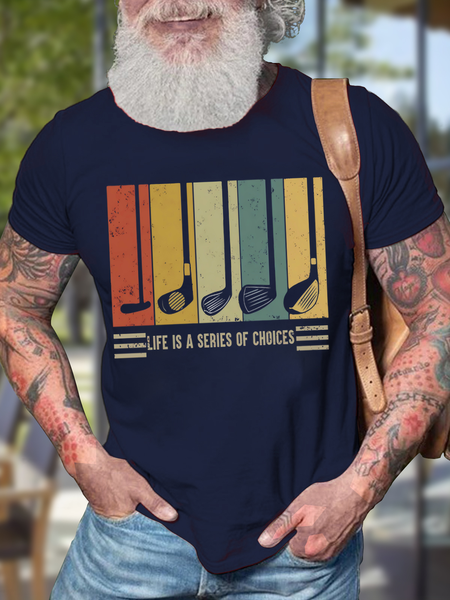Men's Life Is A Series Of Choices Funny Golf Graphic Print Vintage Loose Crew Neck Cotton T-Shirt, Purplish blue, T-shirts
Men's Life Is A Series Of Choices Funny Golf Graphic Print Vintage Loose Crew Neck Cotton T-Shirt, Purplish blue, T-shirts