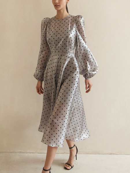 Crew Neck Elegant Midi Long sleeve No Elasticity Regular Fit Regular Size Dress, Gray, Midi Dresses
Crew Neck Elegant Midi Long sleeve No Elasticity Regular Fit Regular Size Dress, Gray, Midi Dresses
