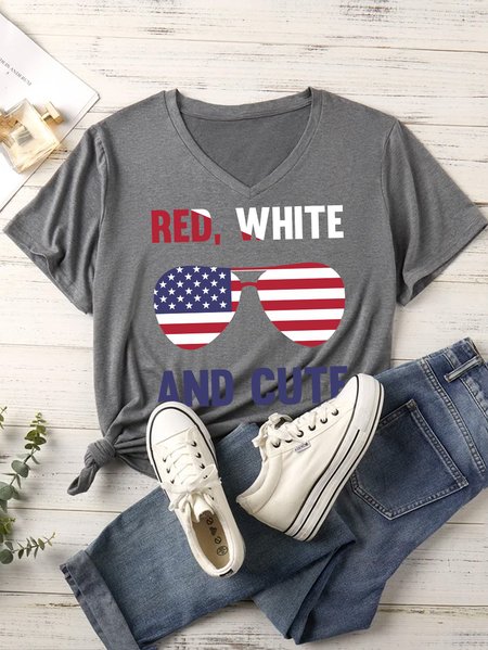 Lilicloth X Jessanjony Red White And Cute Women's V Neck Casual T-Shirt, Gray, T-shirts
Lilicloth X Jessanjony Red White And Cute Women's V Neck Casual T-Shirt, Gray, T-shirts
