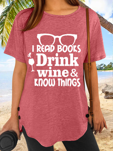 Women's I Read Books Drink Wine and Know Things Book lover Crew Neck Casual T-Shirt, Pink, T-shirts
Women's I Read Books Drink Wine and Know Things Book lover Crew Neck Casual T-Shirt, Pink, T-shirts