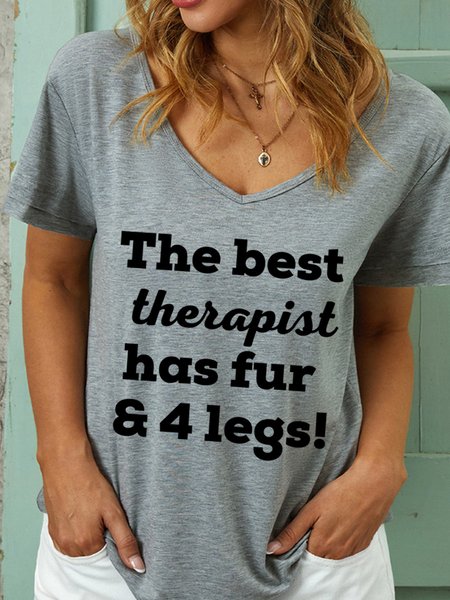 Lilicloth X Kat8lyst The Best Therapist Has Fur And 4 Legs Women's V Neck T-Shirt, Gray, T-shirts
Lilicloth X Kat8lyst The Best Therapist Has Fur And 4 Legs Women's V Neck T-Shirt, Gray, T-shirts
