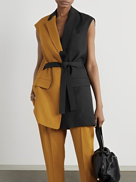 Color Block Regular Fit Urban Lapel Collar Vest, Black-yellow, Vests and Gilets
Color Block Regular Fit Urban Lapel Collar Vest, Black-yellow, Vests and Gilets