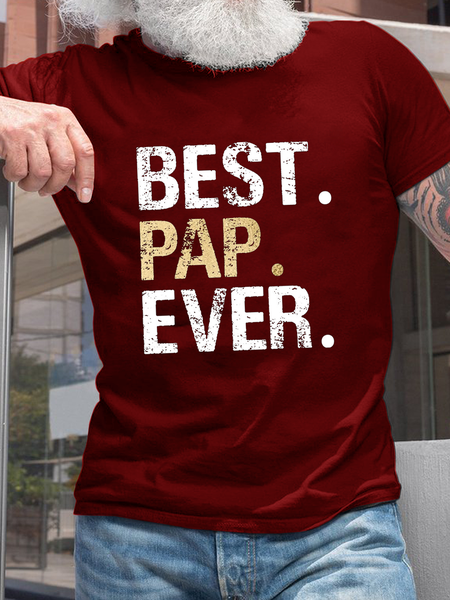 Women's Best Pap Ever Pap Gift Loose Casual T-Shirt, Red, T-shirts