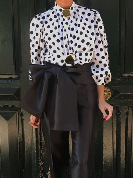 Urban Regular Fit Stand Collar Long sleeve Polka Dots Blouse, White, Blouses and Shirts
Urban Regular Fit Stand Collar Long sleeve Polka Dots Blouse, White, Blouses and Shirts