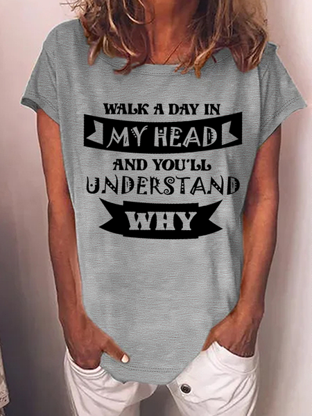 Women‘s Funny Word Walk A Day In My Head And You Ll Understand Why Loose Casual Text Letters Cotton T-Shirt, Gray, T-shirts
Women‘s Funny Word Walk A Day In My Head And You Ll Understand Why Loose Casual Text Letters Cotton T-Shirt, Gray, T-shirts
