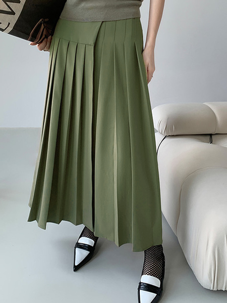 Elegant Regular Fit Skirt, Gray-brown, Skirts
