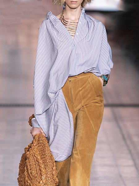 Long sleeve Striped Shirt Collar Regular Fit Urban Blouse, Blue, Blouses and Shirts
Long sleeve Striped Shirt Collar Regular Fit Urban Blouse, Blue, Blouses and Shirts