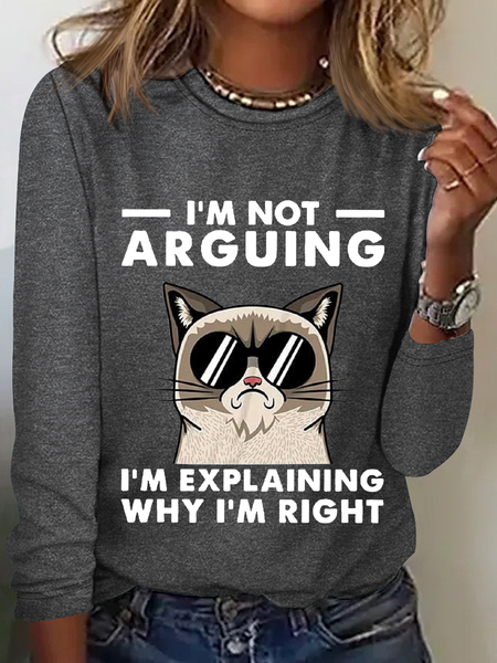 Women's I'm Not Arguing I'm Just Explaining Why I'm Right Funny Animal Regular Long Sleeve Top, Gray, Long sleeves
Women's I'm Not Arguing I'm Just Explaining Why I'm Right Funny Animal Regular Long Sleeve Top, Gray, Long sleeves