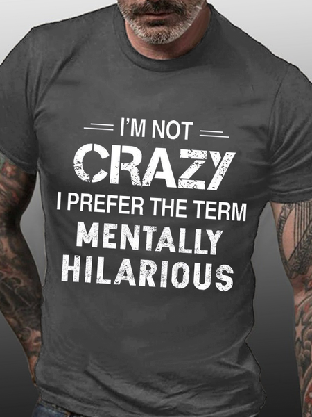Women's I'm Not Crazy I Prefer The Term Mentally Hilarious Casual Text Letters T-Shirt, Deep gray, T-shirts
Women's I'm Not Crazy I Prefer The Term Mentally Hilarious Casual Text Letters T-Shirt, Deep gray, T-shirts